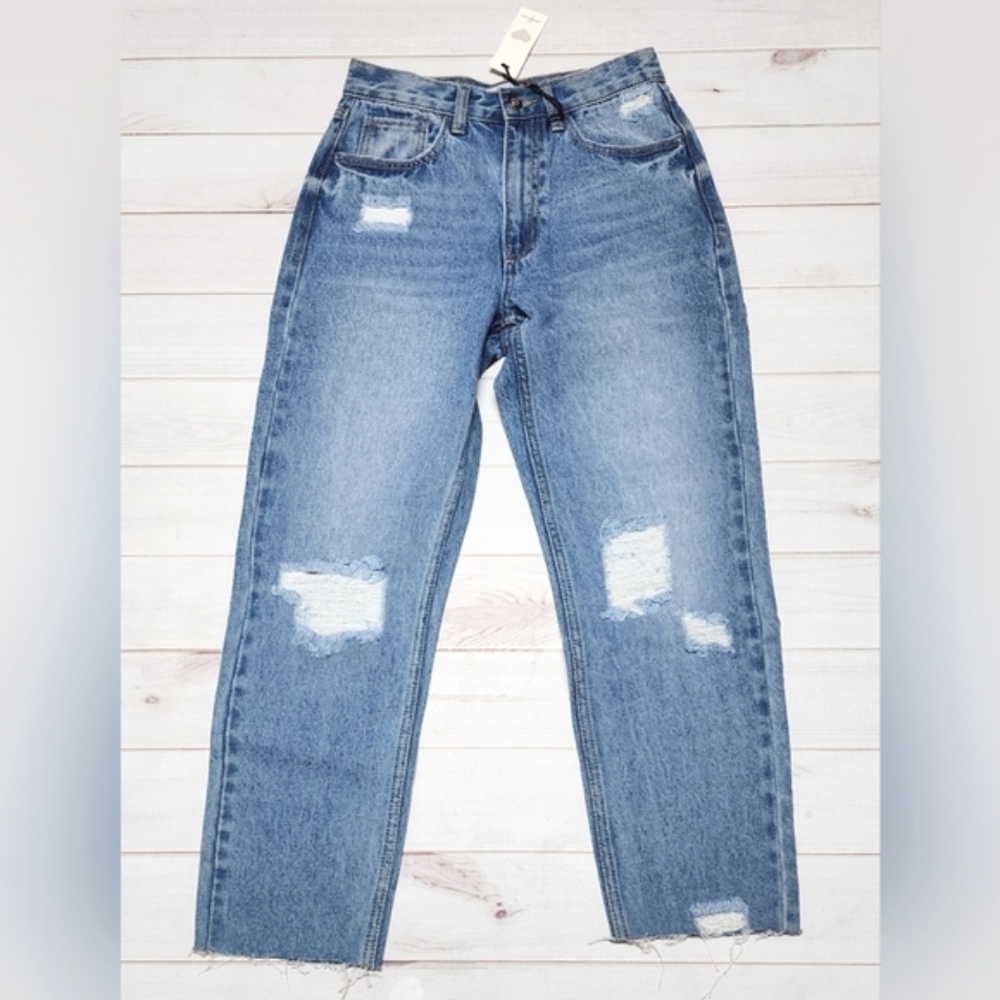Ontwelfth / Closette Chic Women's Cut Raw Edge Distressed Jeans Size 25 - NWT